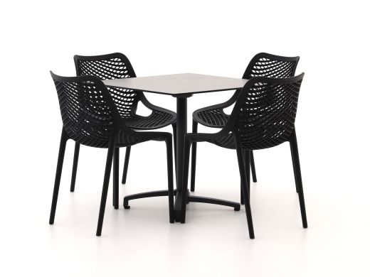 Forza Ripi/Canzo 80 cm Gartenmöbel-Set 5-teilig stapelbar klappbar