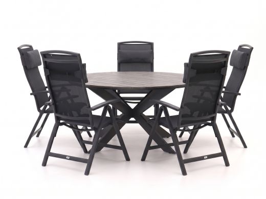 Forza Capri/Fidenza ø 149 cm Gartenmöbel-Set 6-teilig verstellbar