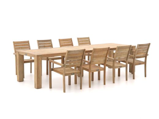 ROUGH-S/ROUGH-X 320 cm Gartenmöbel-Set 9-teilig stapelbar