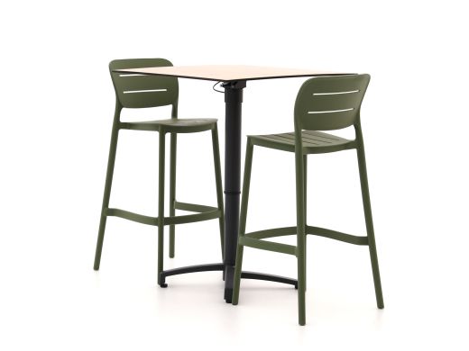 Forza Pazzia/Canzo 70 cm Gartenbar-Set 3-teilig stapelbar verstellbar