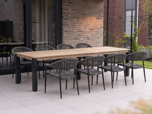 Manifesto Belpasso/ROUGH-S 300 cm Gartenmöbel-Set 9-teilig stapelbar