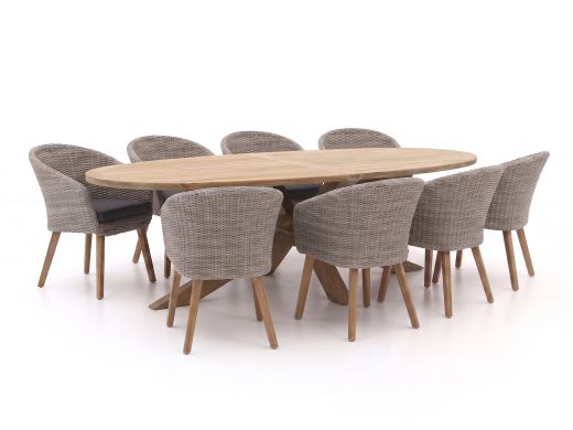 Intenso Tropea/ROUGH-Y Ellips 280 cm Gartenmöbel-Set 9-teilig