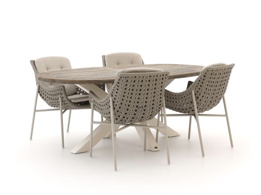 Manifesto Novara/ROUGH-Y Ellips 200 cm Gartenmöbel-Set 5-teilig