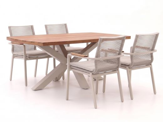 Bellagio Marudo/Induno dänisch oval 180 cm Gartenmöbel-Set 5-teilig stapelbar