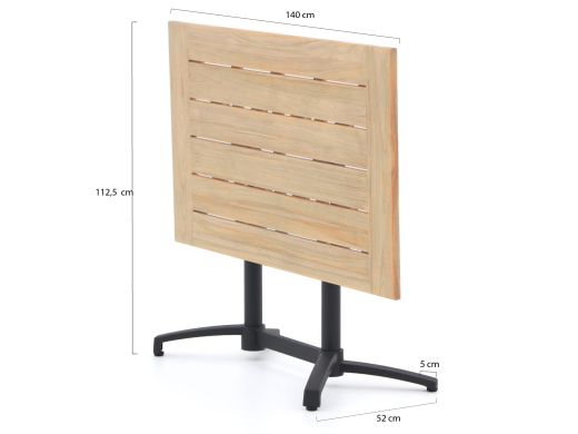 Bellagio Canzo Klapptisch 140x80x75cm - Teakholz