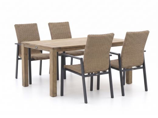 Manifesto Villongo/ROUGH-S 160 cm Gartenmöbel-Set 5-teilig stapelbar