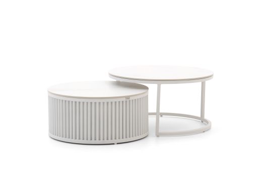 Bellagio Oriago Lounge Gartentisch-Set ø 85 cm (h:45 cm)/ø 78 cm (h:36 cm) - Sintered stone