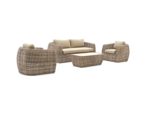Intenso Marecchia Sessel-Sofa Lounge-Set 4-teilig
