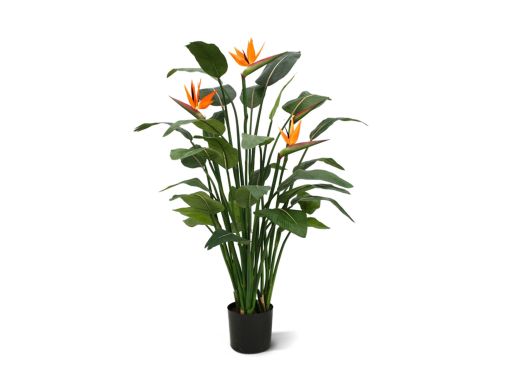Designplants Strelitzia Kunstpflanze (h: 145 cm) - Orange für Topfgröße L