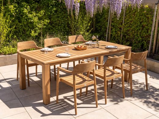 Bellagio Balba/Buxton 220 cm Gartenmöbel-Set 7-teilig stapelbar