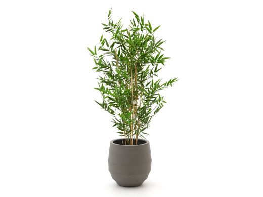Designplants/Luca Lifestyle Japanischer Bambus Kunstpflanze (h:90 cm) mit Bordo Balloon Blumentopf - Grün (UV beständig) (Blumentopf = Clay)