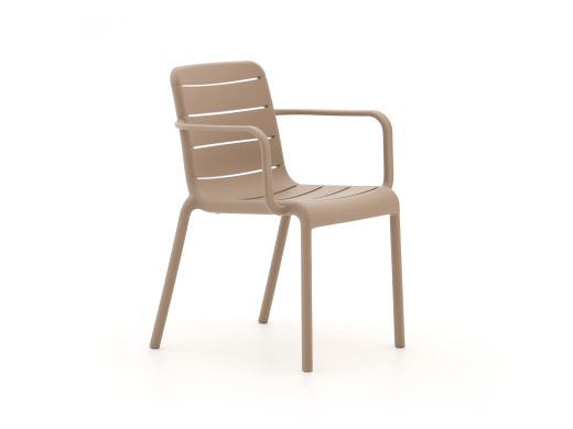 Forza Narni Gartenstuhl stapelbar - Taupe - Beige - Braun - Kunststoff