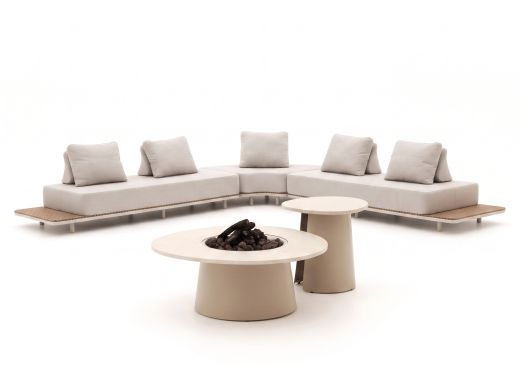 Bellagio San Lupo/Cosidune Ecklounge-Set mit Feuertisch 4-teilig