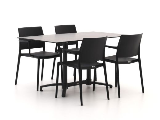 Forza Sile/Canzo 140 cm Gartenmöbel-Set 5-teilig stapelbar klappbar