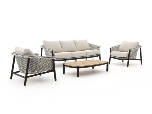 Zavelli Cuore Sessel-Sofa Lounge-Set 4-teilig 5-Sitzer