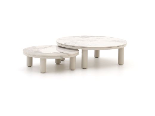 Bellagio Sarsina Lounge Gartentisch-Set ø 85 cm(h:27 cm)/ø 65 cm (h:21 cm) - Sintered stone