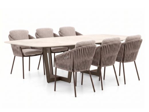 SUNS Nappa/Palermo 240 cm Gartenmöbel-Set 7-teilig