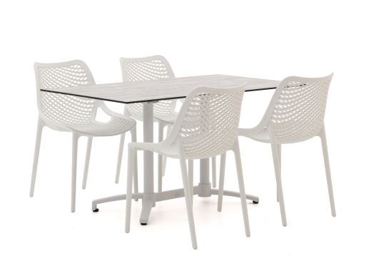 Forza Ripi/Canzo 140 cm Gartenmöbel-Set 5-teilig stapelbar klappbar