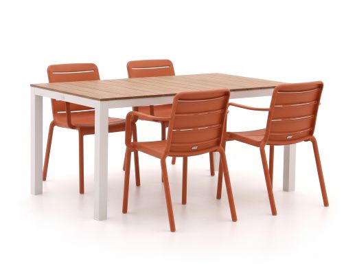 Forza Narni/Fidenza 160 cm Gartenmöbel-Set 5-teilig stapelbar