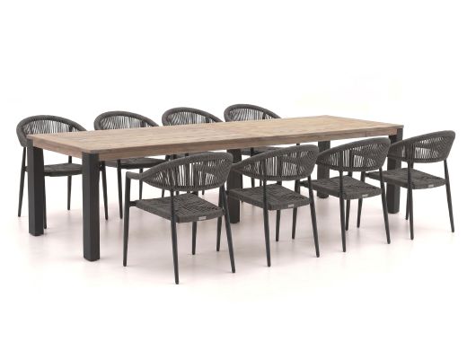 Manifesto Belpasso/ROUGH-S 300 cm Gartenmöbel-Set 9-teilig stapelbar