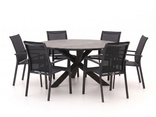 Forza Centallo/Fidenza ø 149 cm Gartenmöbel-Set 7-teilig stapelbar