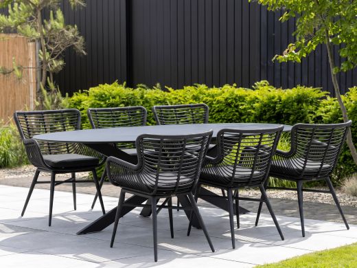 Intenso Asti/Furato Ellips 200 cm Gartenmöbel-Set 7-teilig