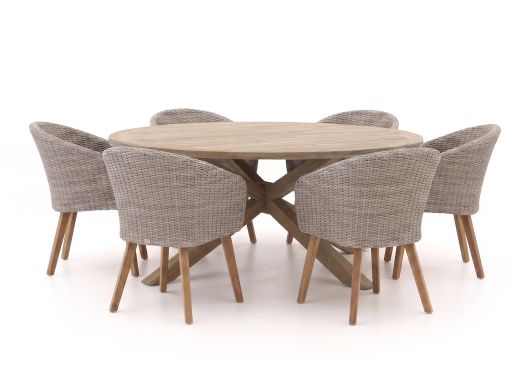 Intenso Tropea/ROUGH-Y ø 180 cm Gartenmöbel-Set 7-teilig