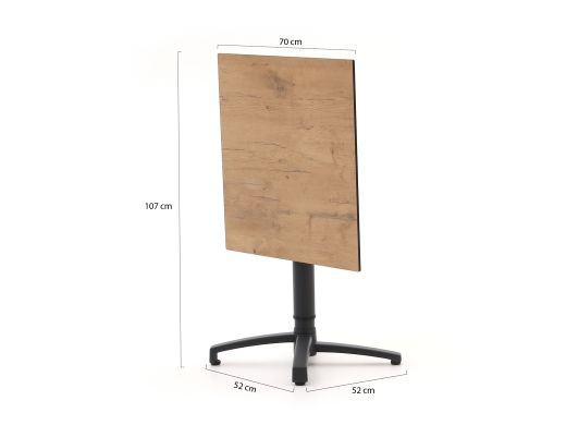 Bellagio Canzo Klapptisch 70x70x73/109 cm verstellbar - Kunststoff