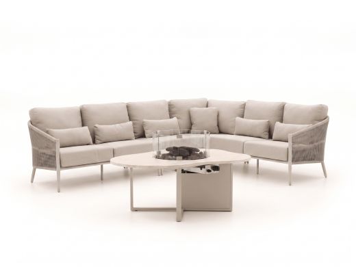 Bellagio Mineo/Cosiloft Novi Ecklounge-Set mit Feuertisch 5-teilig