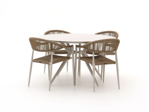 Manifesto Belpasso/Sora ø 127 cm Gartenmöbel-Set 5-teilig stapelbar