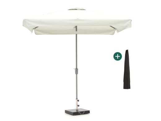Shadowline Aruba Sonnenschirm 250x250 cm - Light Grey (inkl. 50 kg Sonnenschirmständer) (inkl. Schutzhülle)