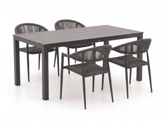 Manifesto Belpasso/Menzano 160 cm Gartenmöbel-Set 5-teilig stapelbar