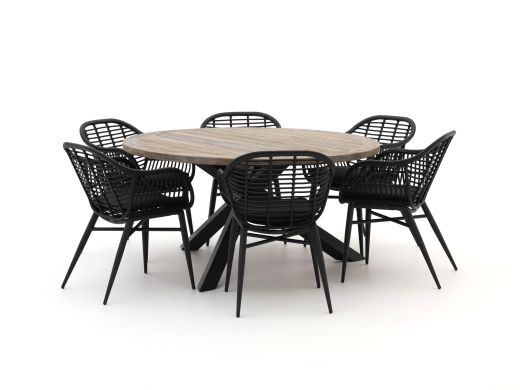 Intenso Azora/ROUGH-Y ø150 cm Gartenmöbel-Set 7-teilig