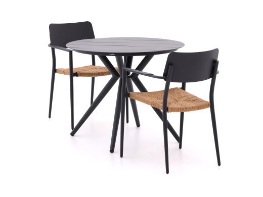 Bellagio Cino/Sora ø 90 cm Gartenmöbel-Set 3-teilig stapelbar