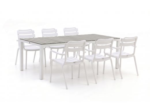 Forza Vico/Fidenza 220 cm Gartenmöbel-Set 7-teilig stapelbar