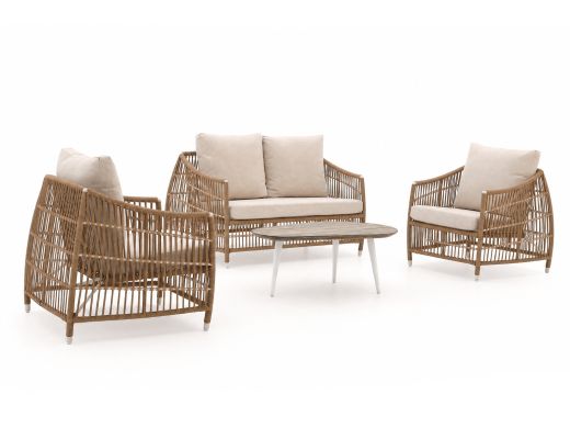 Manifesto Ortello/ROUGH-K Sessel-Sofa-Lounge-Set 4-teilig 4-Sitzer
