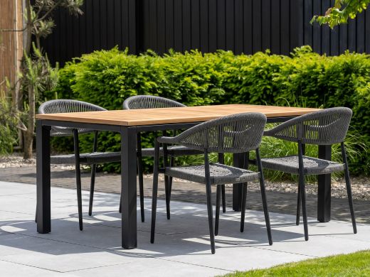 Manifesto Belpasso/Linosa 180 cm Gartenmöbel-Set 5-teilig stapelbar