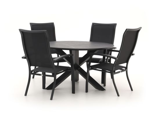Bellagio Lugo/Lodola ø 130 cm Gartenmöbel-Set 5-teilig stapelbar