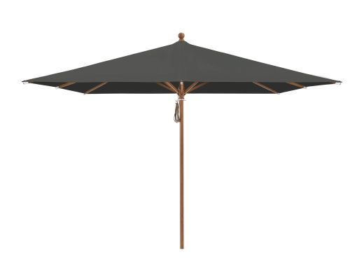 Glatz Piazza Sonnenschirm 250x250 cm - Anthrazit (155) (exkl. Schirmständer) (Gestell = Teak Look)