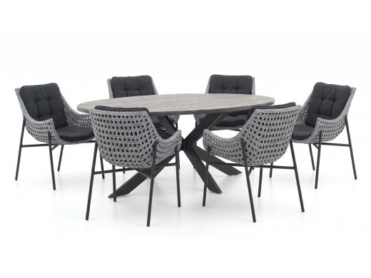 Manifesto Novara/Fidenza oval 180 cm Gartenmöbel-Set 7-teilig