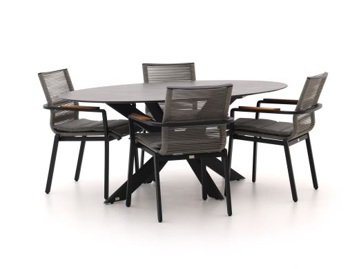 Bellagio Marudo/Furato ellips 200 cm Gartenmöbel-Set 5-teilig stapelbar