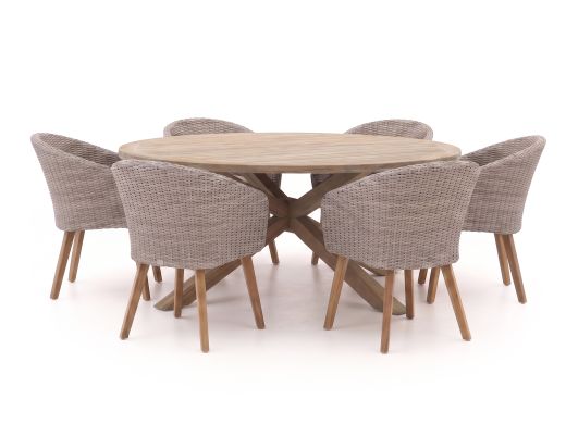 Intenso Tropea/ROUGH-Y ø 180 cm Gartenmöbel-Set 7-teilig