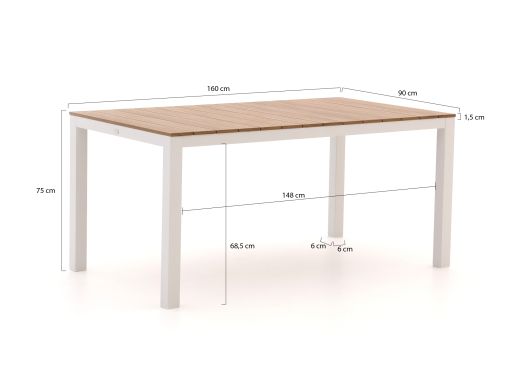 Forza Narni/Fidenza 160 cm Gartenmöbel-Set 5-teilig stapelbar