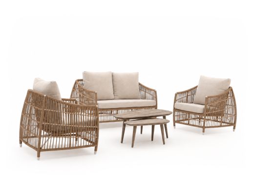 Manifesto Ortello/ROUGH-K Sessel-Sofa-Lounge-Set 5-teilig 4-Sitzer