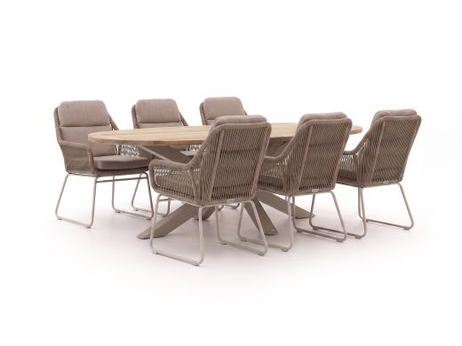 Intenso Isorella/ROUGH-Y Ellips 200 cm Gartenmöbel-Set 7-teilig