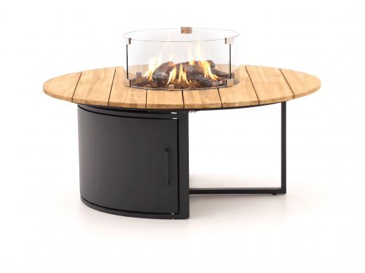 Cosiloft Lounge Feuertisch ø 120 cm (h: 50 cm) - Teakholz
