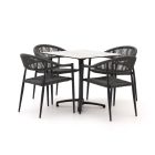 Manifesto Belpasso/Canzo 80 cm Gartenmöbel-Set 5-teilig stapelbar klappbar