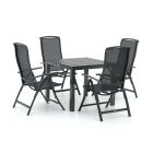 R&S Design Capri/Fidenza 90 cm Gartenmöbel-Set 5-teilig verstellbar