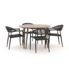 Manifesto Belpasso/ROUGH-K ø 115 cm Gartenmöbel-Set 5-teilig stapelbar