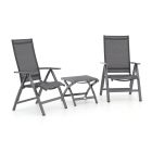 Bellagio Avenza/Pronto Balkonmöbel-Set 3-teilig verstellbar